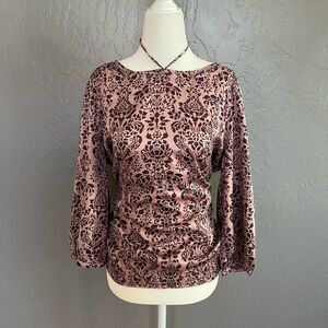 Pink & brown paisley floral top